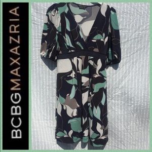 BCBG Max Azria Pattern Vneck Dress